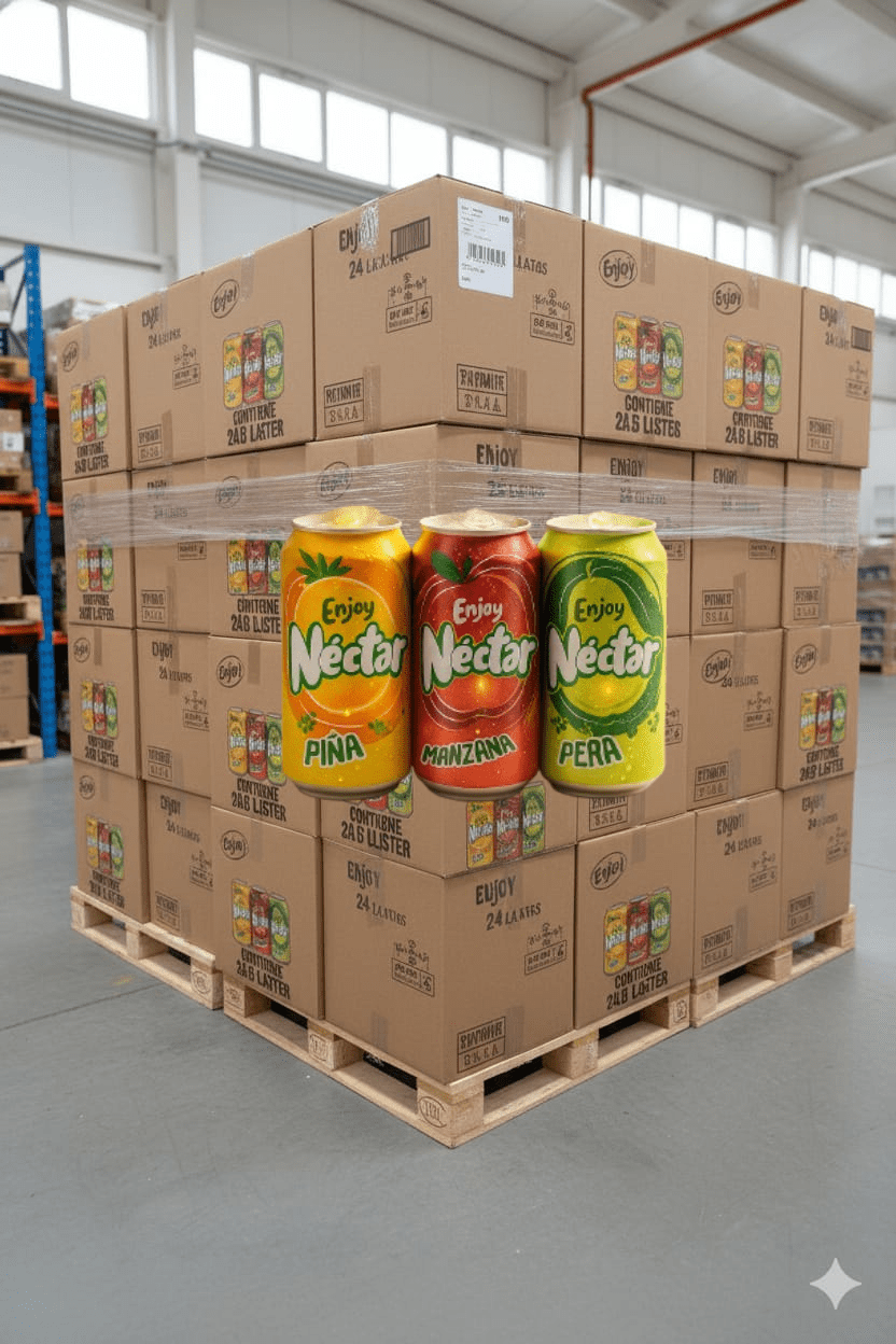 Pallet de nectar de jugo enjoy