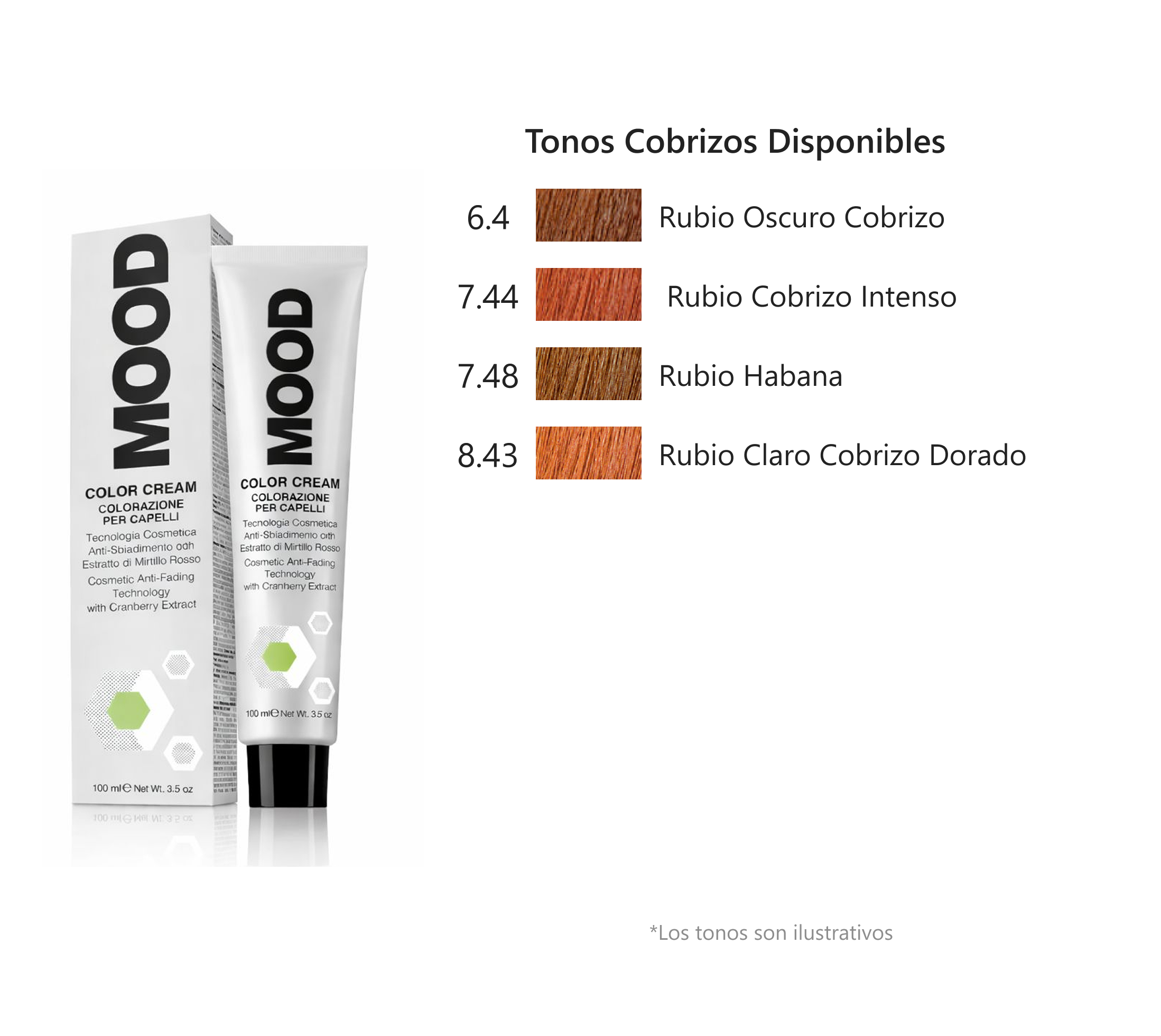 Mood - Tintes Color Cream, Tonos Cobrizos