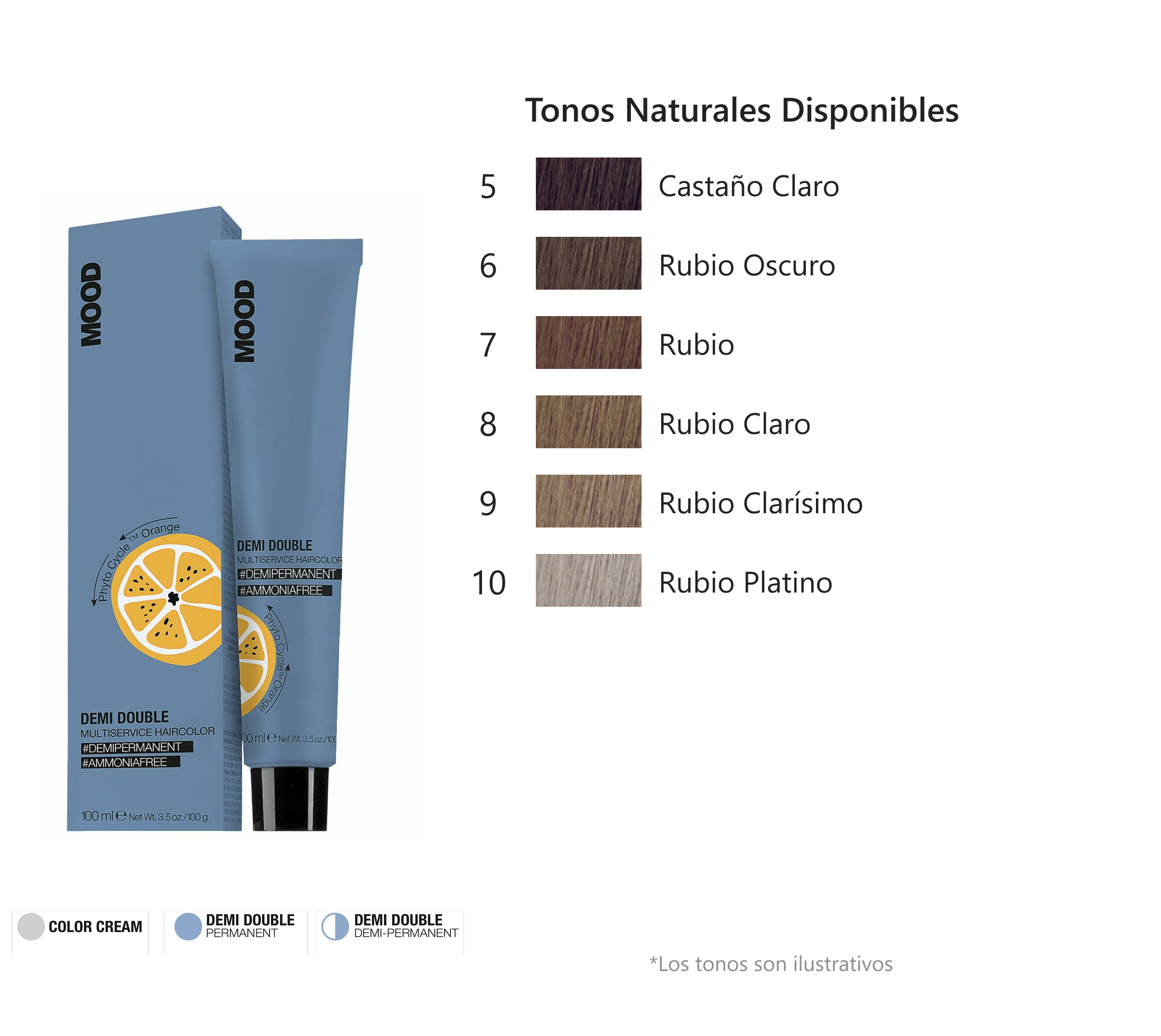 Mood - Tintes Demi Double, Tonos Naturales