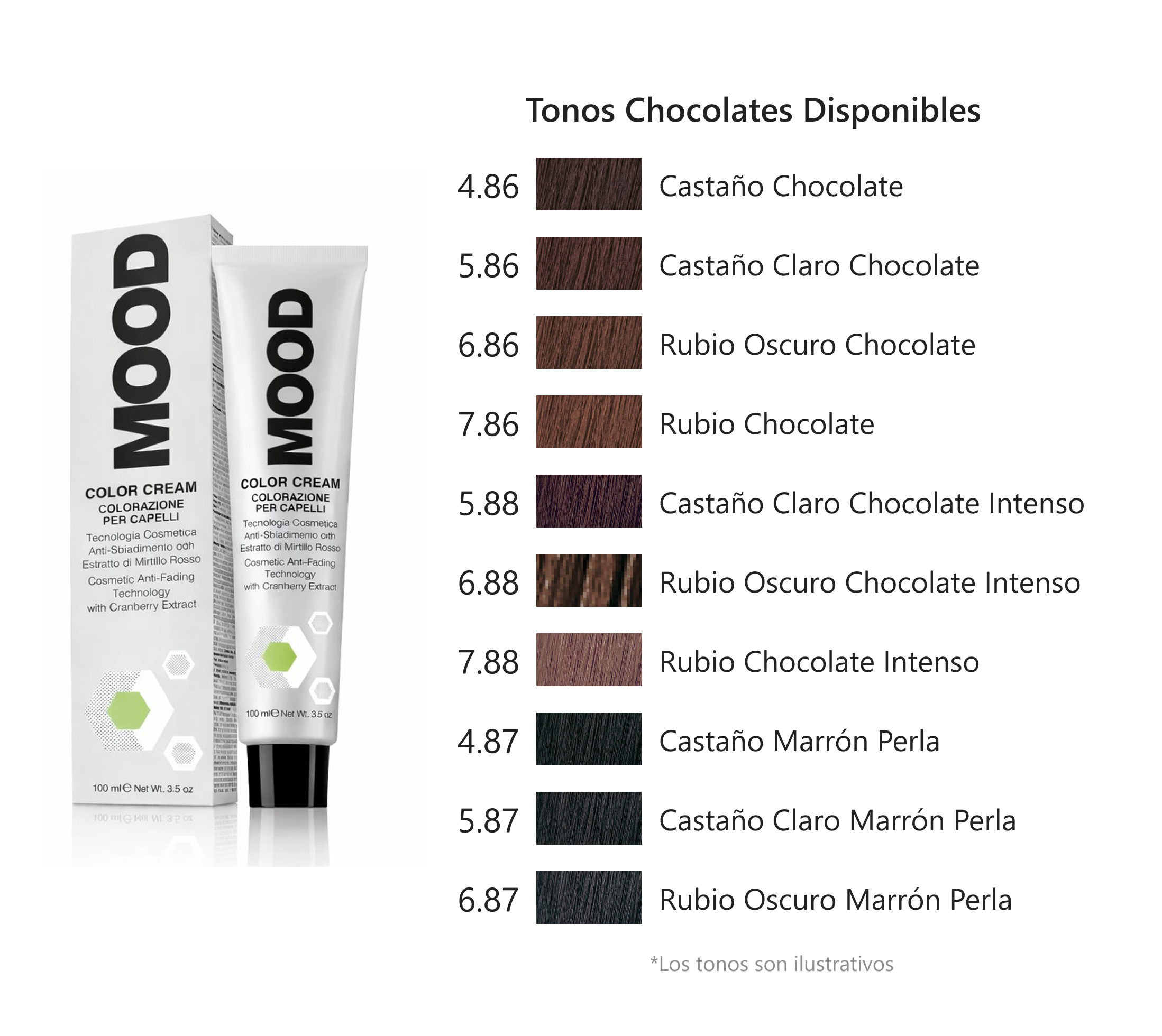 Mood - Tintes Color Cream, Tonos Chocolates